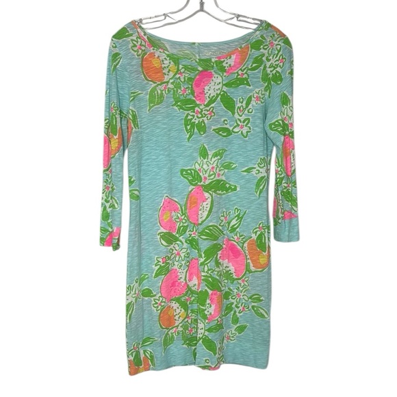 Lilly Pulitzer Marlowe T-Shirt Dress Cotton Bold Bright Floral Preppy Beach S - Picture 2 of 9